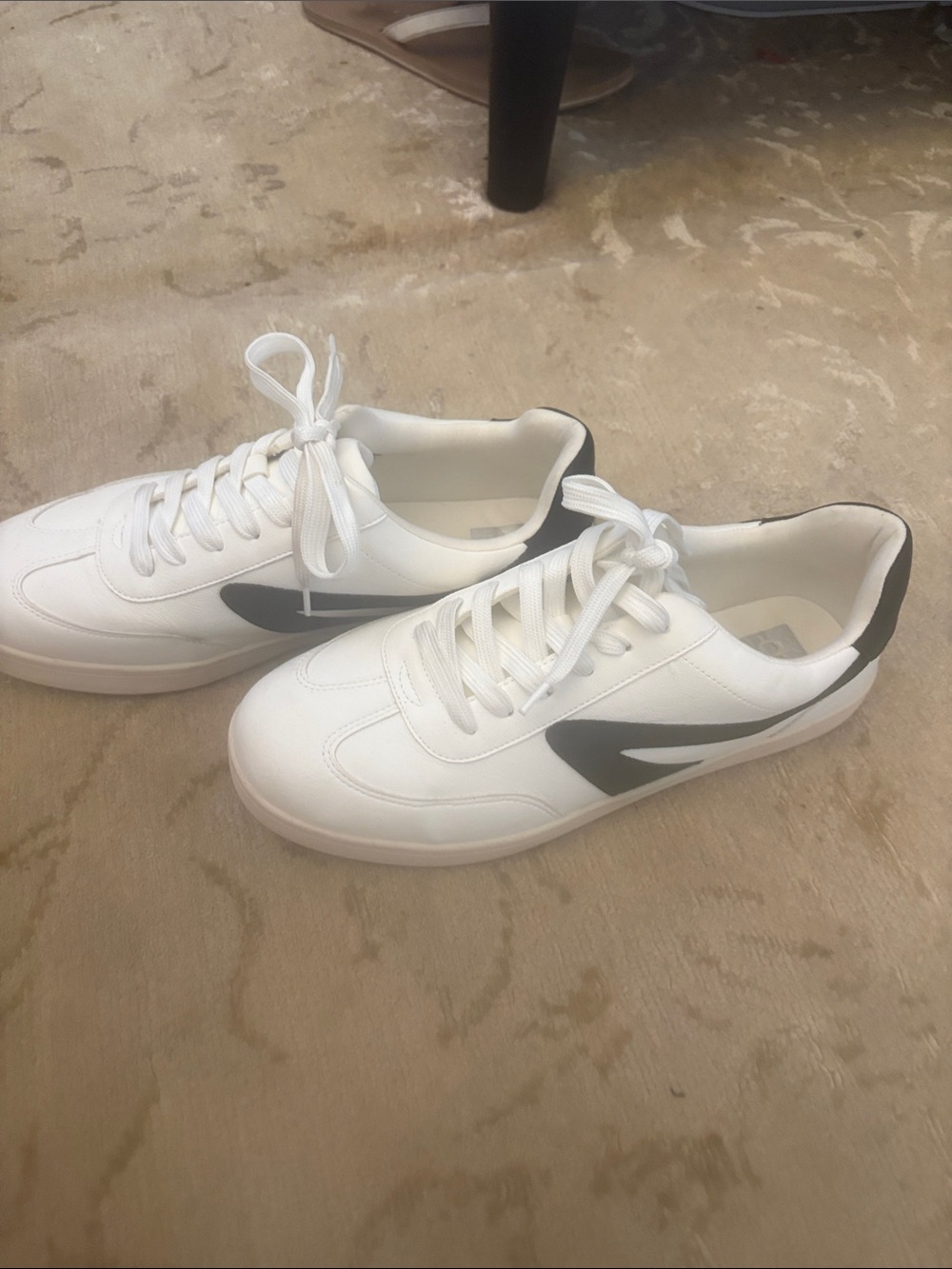 Dolce Vita White Sneakers with Black Side Accent